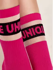 Удлиненные женские носки с полосками из прозрачной сетки active 156 фуксия, , 38-39 (25), CONTE ELEGANT, - 3