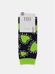 Носки женские хлопковые esli classic 532 черный-салатовый, , 36-37 (23), ESLI, - 5