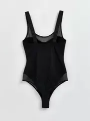 Боди женское из бамбука и эластичной сеточки double conte lbt 2263 black, , 170-84-90/XS, CONTE ELEGANT, - 4