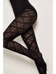 Колготки женские с геометрическим рисунком prime fantasy nero, , 2, CONTE ELEGANT, - 3