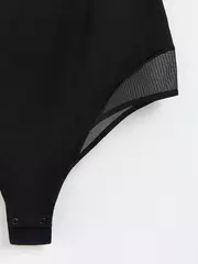Боди женское из бамбука и эластичной сеточки double conte lbt 2263 black, , 170-84-90/XS, CONTE ELEGANT, - 3