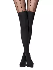 Колготки женские с имитацией гольфинов hearts fantasy nero, , 4, CONTE ELEGANT, - 4