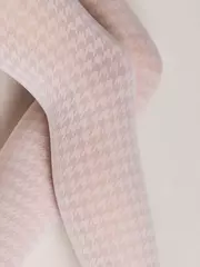 Колготки детские нарядные с рисунком «гусиная лапка» chanel bianco, , 116-122, CONTE ELEGANT, - 3