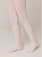 Колготки детские нарядные с рисунком «гусиная лапка» chanel bianco, , 116-122, CONTE ELEGANT, - 2