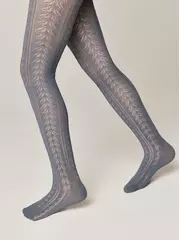 Ажурные детские колготки miss 617 темно-серый, , 150-152 (22), CONTE-KIDS, - 1