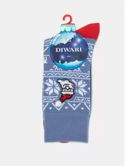 Новогодние мужские носки diwari new year 948 светлый джинс, , 42-45 (27-29), DIWARI, - 3