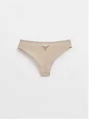 Трусы женские «бразилиана» из фактурного кружева с фигурным вырезом grafic lace lbr 1984 light almond, , 90/XS, CONTE ELEGANT, - 2