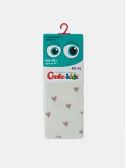 Теплые махровые детские колготки sof-tiki (махровые внутри) 641 молочный, , 62-74 (12), CONTE-KIDS, - 2