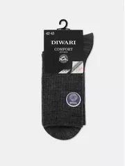 Теплые мужские носки в рубчик с шерстью diwari comfort 182 темно-серый, , 40-41 (25), DIWARI, - 3