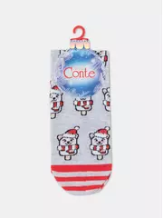 Новогодние женские носки conte new year 951 светло-серый, , 36-39 (23-25), CONTE ELEGANT, - 3