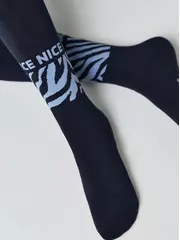 Колготки детские sof-tiki (махровые внутри) с рисунками 664 темно-синий, , 140-146 (22), CONTE-KIDS, - 3