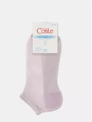 Ультракороткие носки из вискозы с ажурным переплетением active (ультракороткие, люрекс) 277 сиреневый, , 36-37 (23), CONTE ELEGANT, - 5