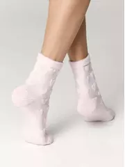 Махровые женские носки из хлопка с объемными рисунками conte comfort 549 светло-розовый, , 36-37 (23), CONTE ELEGANT, - 2