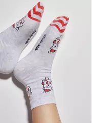 Носки детские новогодние new year 951 светло-серый, , 13-14, CONTE-KIDS, - 2