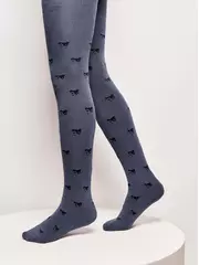 Теплые махровые детские колготки sof-tiki (махровые внутри) 652 темный джинс, , 128-134 (20), CONTE-KIDS, - 1