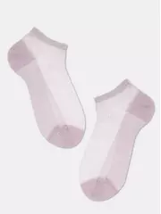 Ультракороткие носки из вискозы с ажурным переплетением active (ультракороткие, люрекс) 277 сиреневый, , 36-37 (23), CONTE ELEGANT, - 2