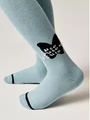 Теплые махровые детские колготки sof-tiki (махровые внутри) 651 серо-бирюзовый, , 128-134 (20), CONTE-KIDS, - 1