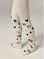 Теплые махровые детские колготки sof-tiki (махровые внутри) 642 капучино, , 104-110 (16), CONTE-KIDS, - 1