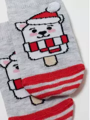 Новогодние детские носки для малышей new year 951 светло-серый, , 9-10, CONTE-KIDS, - 2