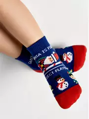 Новогодние детские носки для малышей new year 950 синий, , 11-12, CONTE-KIDS, - 1