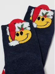 Носки детские новогодние new year (махровая стопа) 952 темно-синий, , 16-18, CONTE-KIDS, - 2