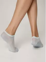 Ультракороткие носки из вискозы с ажурным переплетением active (ультракороткие, люрекс) 277 голубой, , 38-39 (25), CONTE ELEGANT, - 2