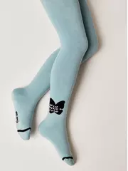 Теплые махровые детские колготки sof-tiki (махровые внутри) 651 серо-бирюзовый, , 128-134 (20), CONTE-KIDS, - 2