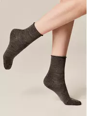 Удлиненные теплые женские носки с шерстью conte comfort 000 темно-серый, , 36-38 (23-25), CONTE ELEGANT, - 1