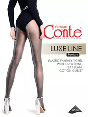 Колготки женские с люрексом и имитацией шва luxe line fantasy nero, , 2, CONTE ELEGANT, - 1