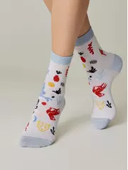 Носки женские хлопковые esli 577 белый, , 36-39 (23-25), ESLI, - 1