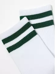 Носки женские хлопковые с яркими полосками из люрекса active 157 белый-зеленый, , 38-39 (25), CONTE ELEGANT, - 4