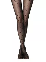 Колготки женские в сердечки и точки feeling fantasy nero, , 5, CONTE ELEGANT, - 2