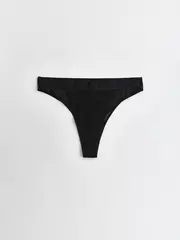 Трусы женские «бразилиана» из хлопка и эластичной сеточки rib with mesh lbr 2494 black, , 90/XS, CONTE ELEGANT, - 4