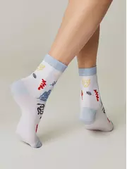 Носки женские хлопковые esli 577 белый, , 36-39 (23-25), ESLI, - 4