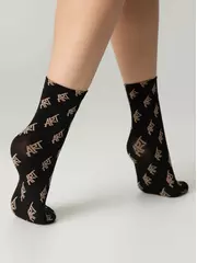 Плотные женские носки с рисунками «art» fantasy nero-natural, , 36-39 (23-25), CONTE ELEGANT, - 2