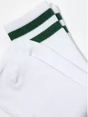 Носки женские хлопковые с яркими полосками из люрекса active 157 белый-зеленый, , 38-39 (25), CONTE ELEGANT, - 5