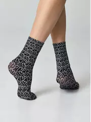 Плотные женские носки с рисунками «love» conte fantasy 23с-83сп nero-bianco, , 36-39 (23-25), CONTE ELEGANT, - 3