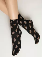 Плотные женские носки с рисунками «art» fantasy nero-natural, , 36-39 (23-25), CONTE ELEGANT, - 4