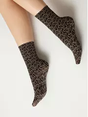 Плотные женские носки с рисунками«love» fantasy nero-natural, , 36-39 (23-25), CONTE ELEGANT, - 4