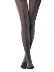 Колготки женские с люрексом и имитацией шва luxe line fantasy nero, , 2, CONTE ELEGANT, - 2