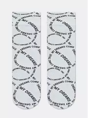 Плотные женские носки с вывязанным рисунком «my dreams» conte fantasy 23с-80сп nero-bianco, , 36-39 (23-25), CONTE ELEGANT, - 4