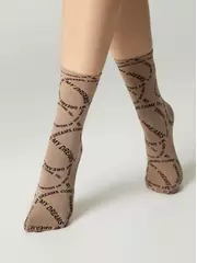 Плотные женские носки с вывязанным рисунком «my dreams» conte fantasy 23с-80сп nero-natural, , 36-39 (23-25), CONTE ELEGANT, - 5