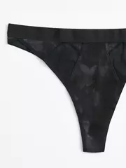 Трусы женские «бразилиана» из хлопка в рубчик и эластичной сеточки rib with mesh lbr 2497 black tie dye, , 94/S, CONTE ELEGANT, - 5