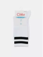Носки женские хлопковые с яркими полосками из люрекса active 157 белый-черный, , 36-37 (23), CONTE ELEGANT, - 5