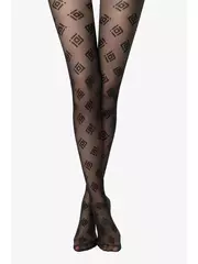 Колготки женские с геометрическим рисунком ingrid fantasy nero, , 2, CONTE ELEGANT, - 2