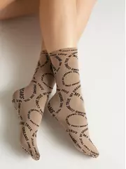 Плотные женские носки с вывязанным рисунком «my dreams» conte fantasy 23с-80сп nero-natural, , 36-39 (23-25), CONTE ELEGANT, - 3