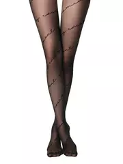 Колготки c диагональными надписями conte sentiment nero, , 4, CONTE ELEGANT, - 2