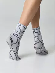 Плотные женские носки с вывязанным рисунком «my dreams» conte fantasy 23с-80сп nero-bianco, , 36-39 (23-25), CONTE ELEGANT, - 3