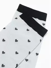 Носки женские с объемными рисунками «hearts» conte fantasy 23с-109сп silver-bianco, , 36-39 (23-25), CONTE ELEGANT, - 5