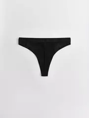 Трусы женские «бразилиана» из хлопка и эластичной сеточки rib with mesh lbr 2494 black, , 90/XS, CONTE ELEGANT, - 5